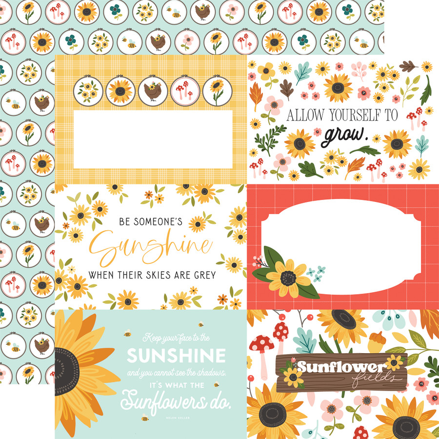 Sunflower Summer: 6x4 Journaling Cards 12x12 Patterned Paper