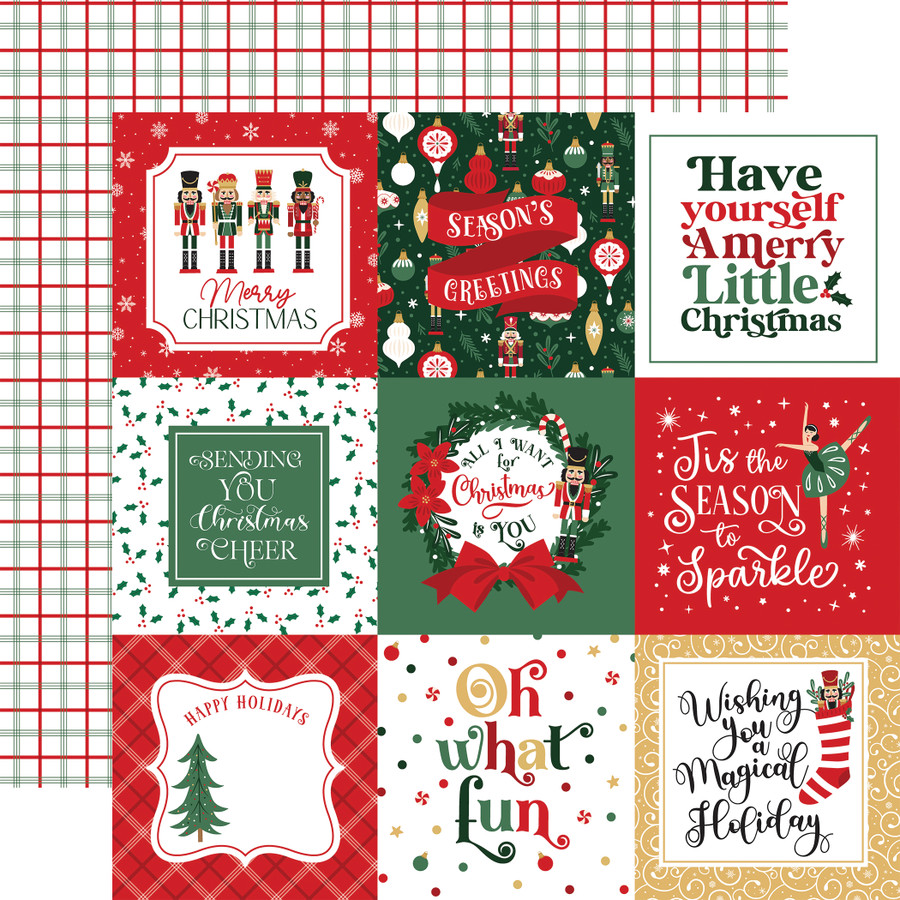 Nutcracker Christmas: 4x4 Journaling Cards 12x12 Patterned Paper