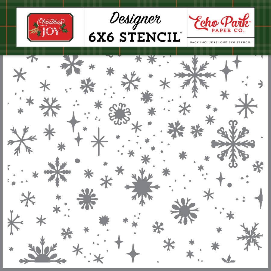 Christmas Joy: Let It Snow Snowflakes Stencil