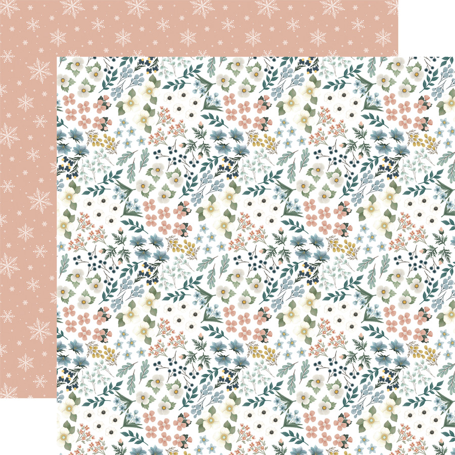 Winter Wonderland: Mixed Flowers 12x12 Patterned Paper