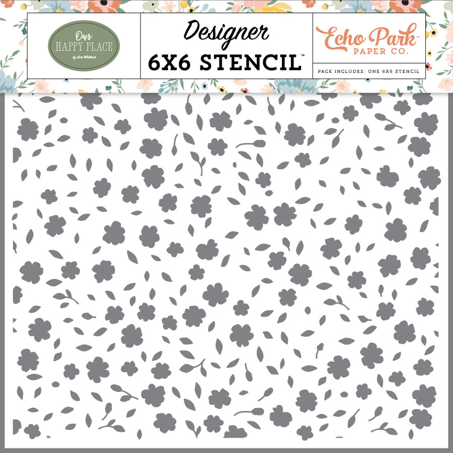 Our Happy Place: Family Forever Floral Stencil
