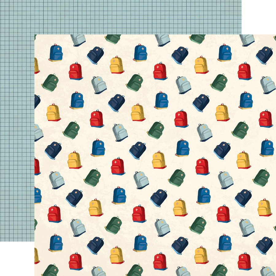 Back To School: Book Bags 12x12 Patterned Paper