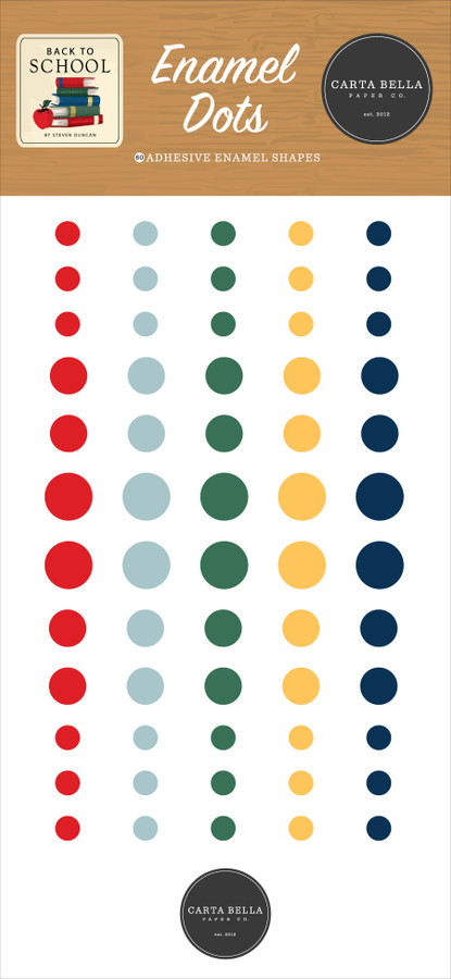 Back To School Enamel Dots