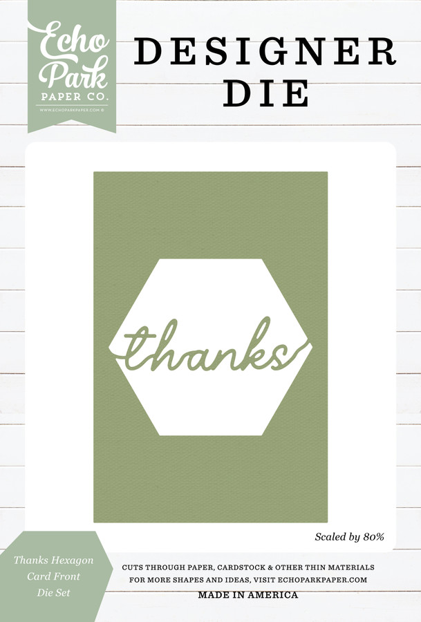 Thanks Hexagon Card Front Large Die Set
