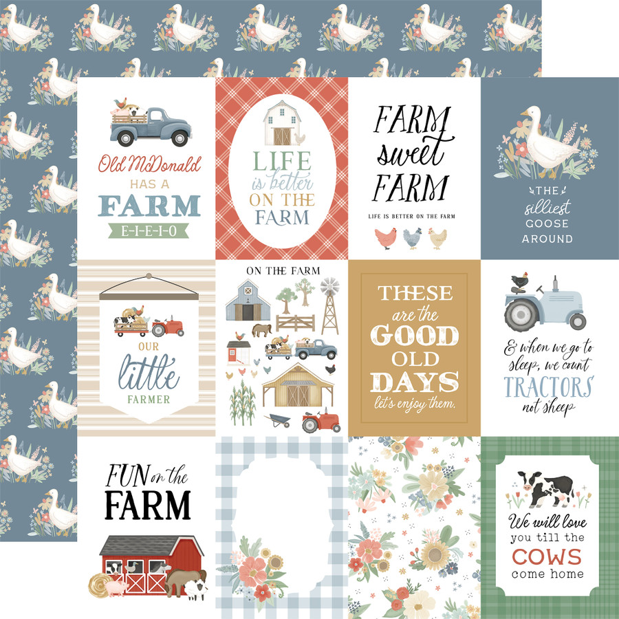 On The Farm: 3x4 Journaling Cards 12x12 Patterned Paper