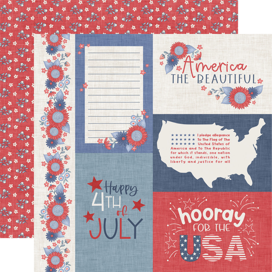 Yankee Doodle: Brave Journaling Cards 12x12 Patterned Paper