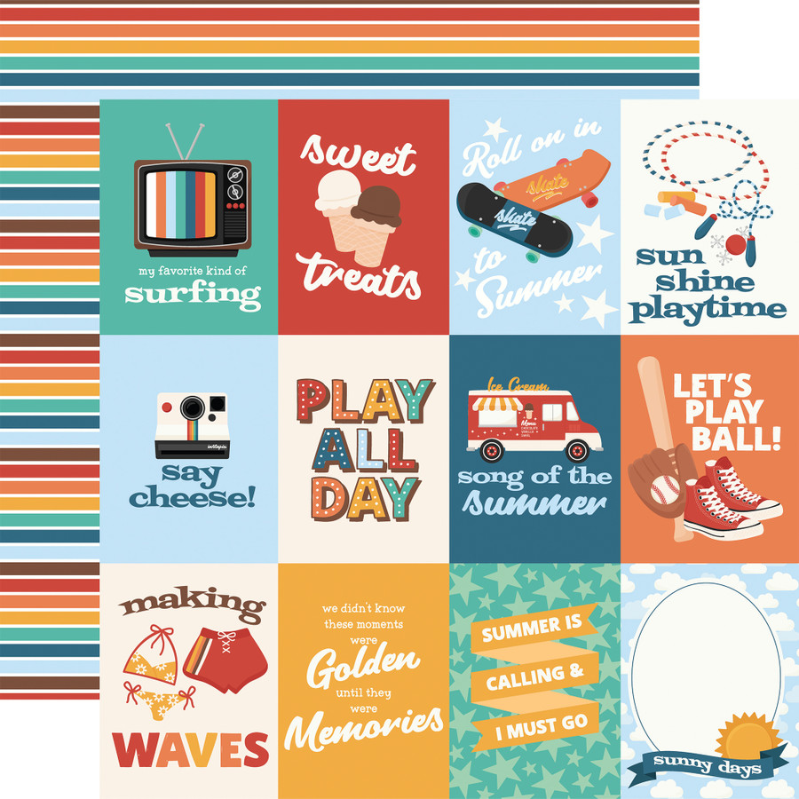 Summer Break: 3x4 Journaling Cards 12x12 Patterned Paper