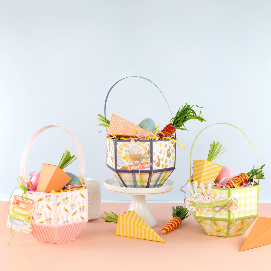 Bunnies and Baskets 3D Treat Baskets and Carrot Boxes Digital Instructions