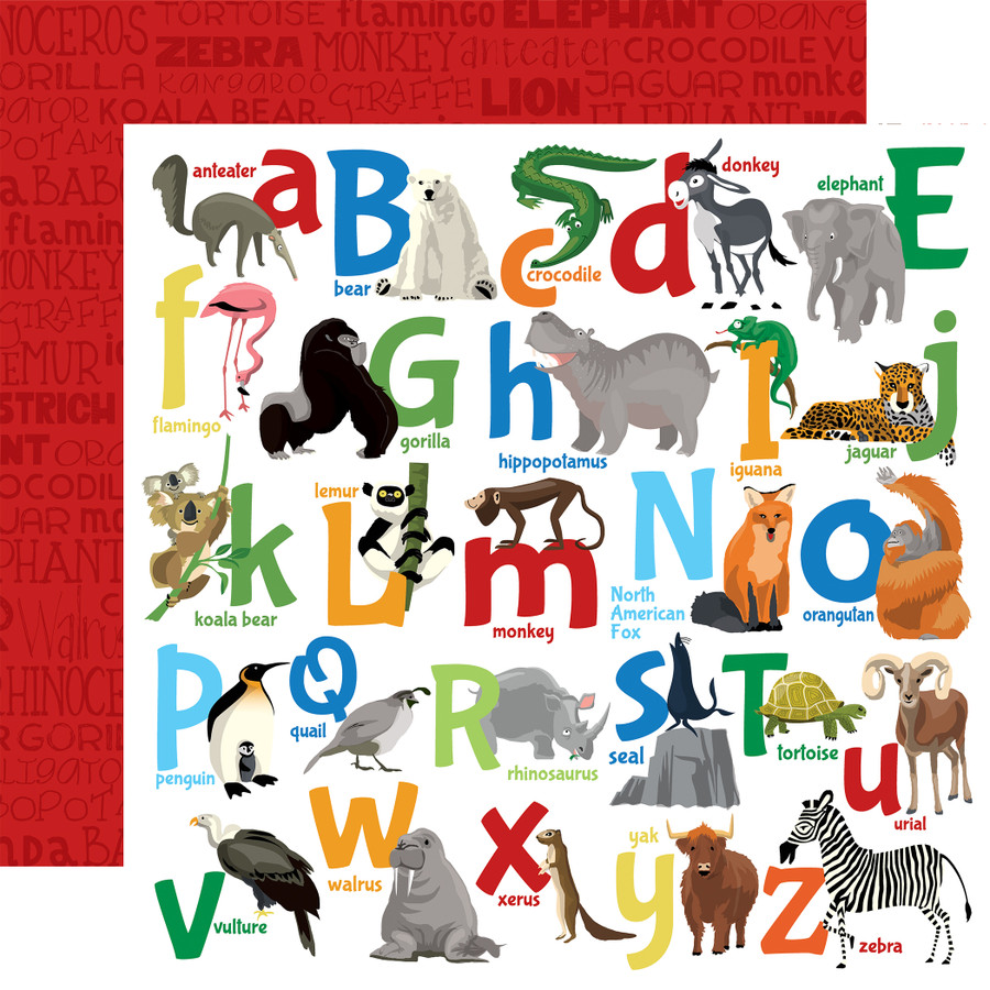 Zoo Adventure: Animal Alphabet 12x12 Patterned Paper