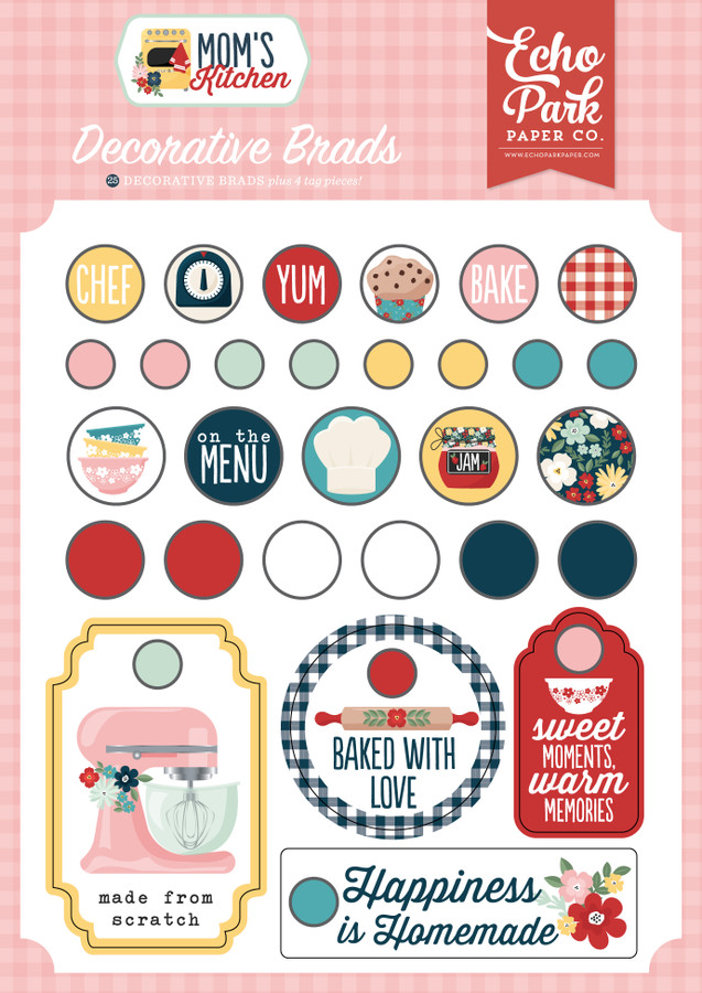 Mom's Kitchen Decorative Brads