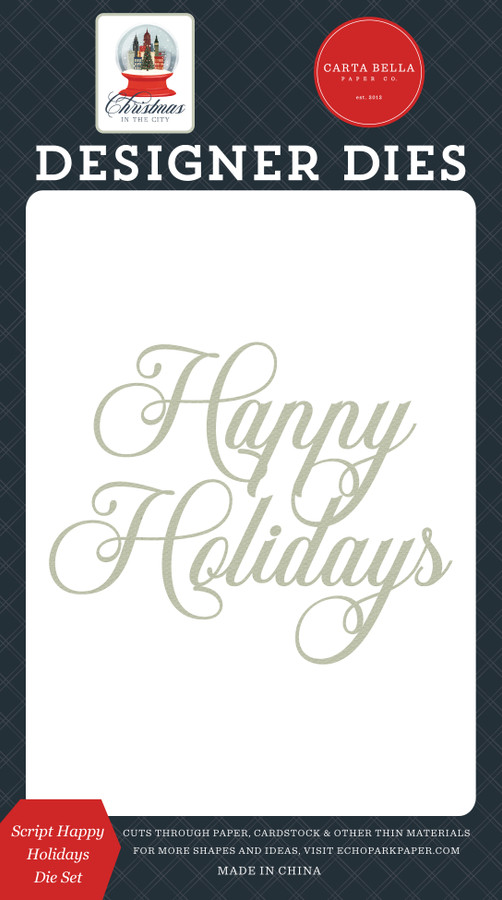 Christmas In The City: Script Happy Holidays Small Die Set