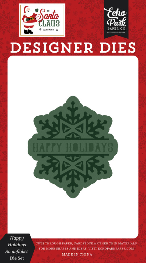 Santa Claus: Happy Holidays Snowflake Small Die Set
