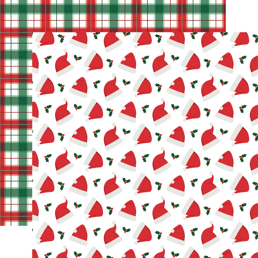 Christmas Express: Santa Claus Hats 12x12 Patterned Paper