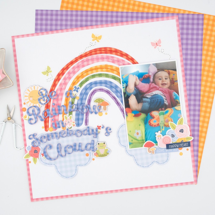 Gingham Rainbow Layout Digital Instructions