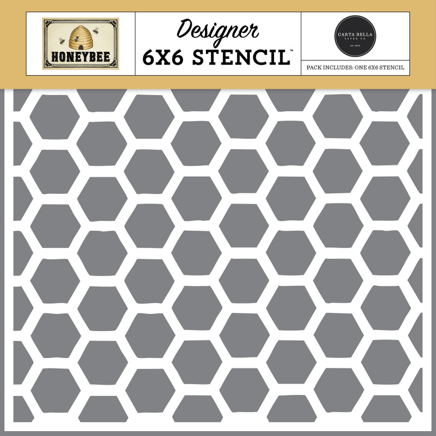 Honey Bee: Our Hive Hexagons Stencil