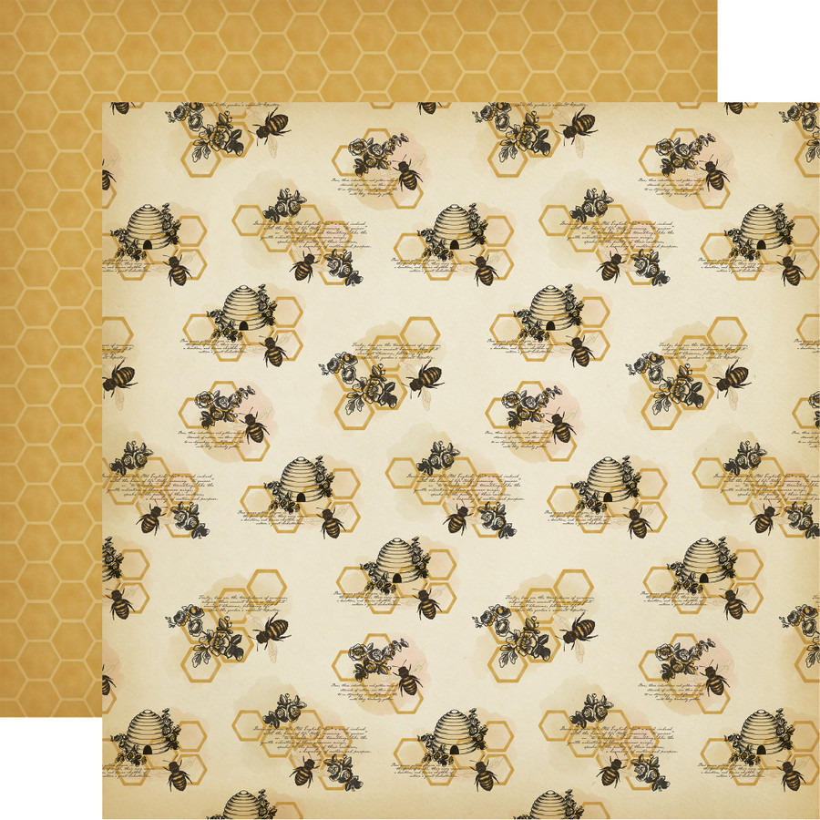 Honey Bee: Honeycomb Clusters 12x12 Patterned Paper