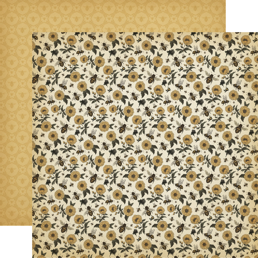 Honey Bee: Queen Bee Floral 12x12 Patterned Paper
