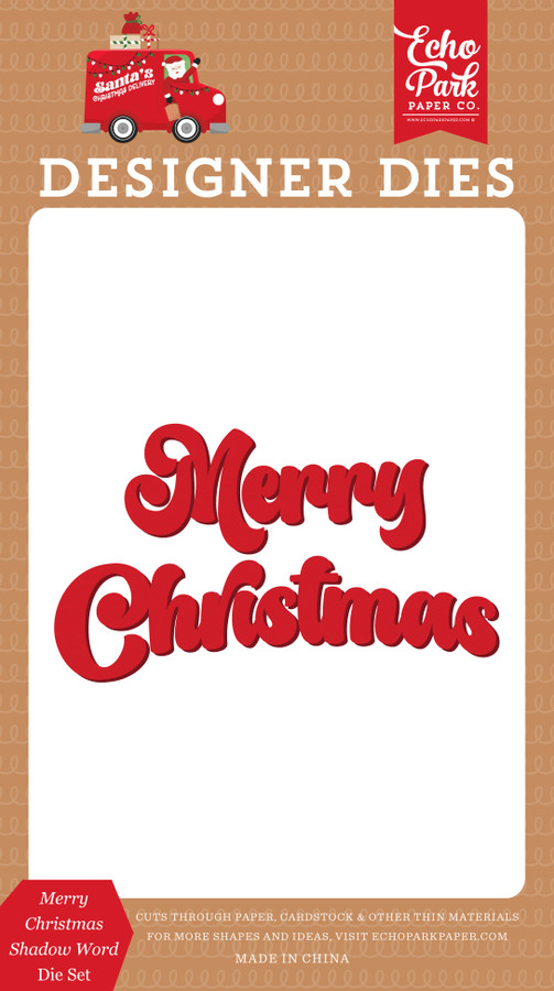 Santa's Christmas Delivery: Merry Christmas Shadow Word Small Die Set