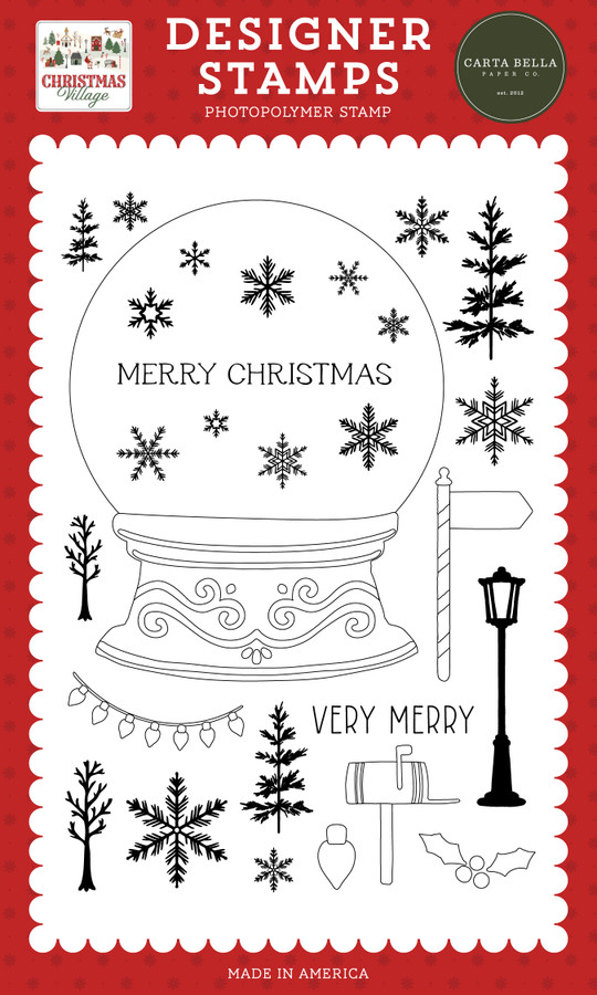 Christmas Village: Build A Snowglobe Stamp Set
