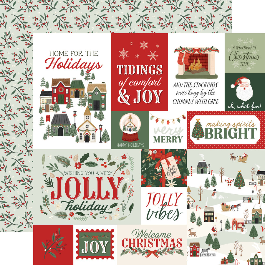 Christmas Village: Multi Journaling Cards 12x12 Patterned Paper