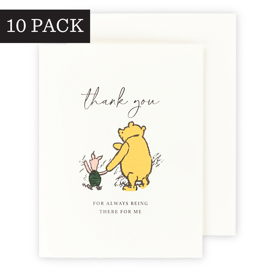 Thank You Winnie And Piglet Greeting Card - 10 Pack