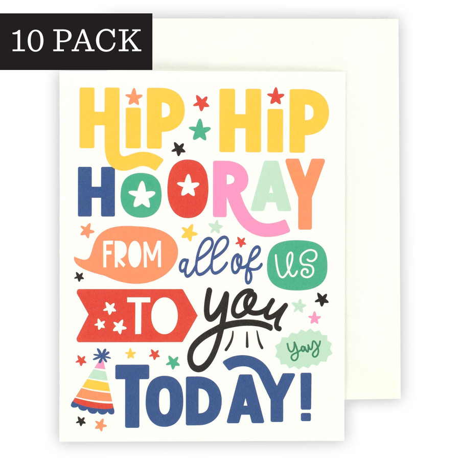 Hip Hip Hooray Greeting Card - 10 Pack