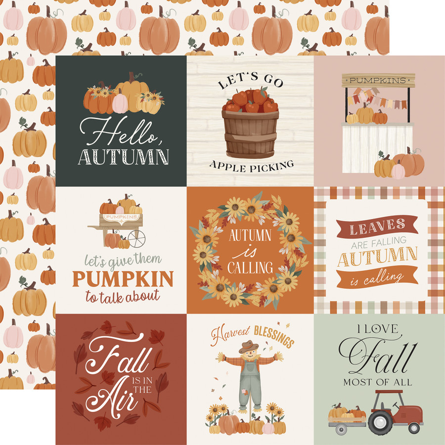 It's Autumn: 4x4 Journaling Cards 12x12 Patterned Paper