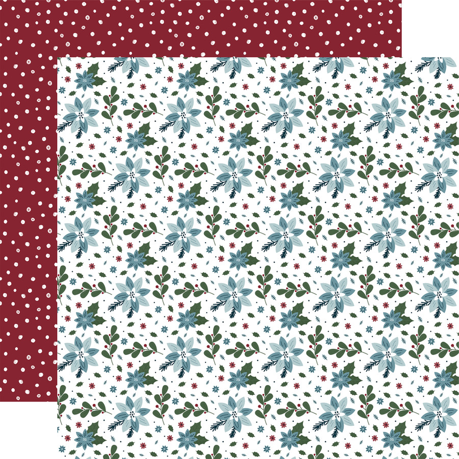 Winter Fun: Stay Frosty Floral 12x12 Patterned Paper