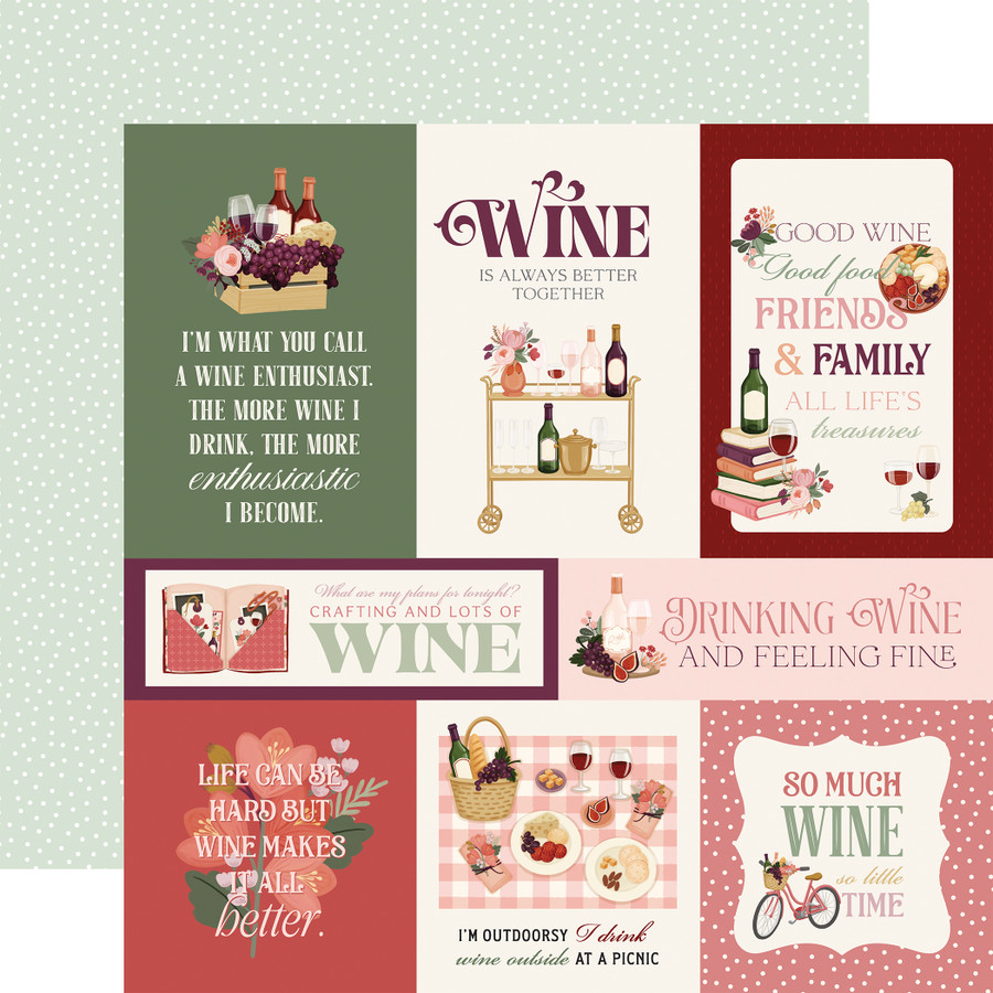 Wine: 6x4 Journaling Cards 12x12 Patterned Paper