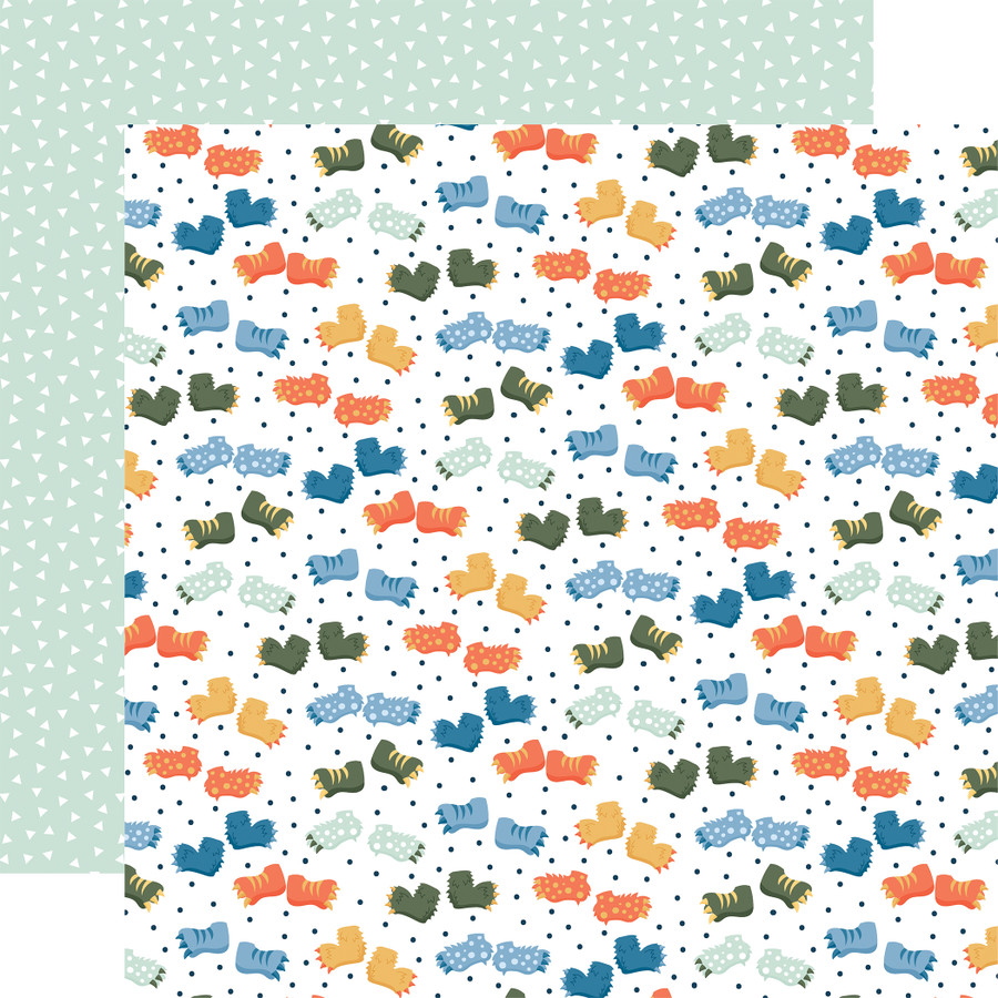 My Favorite Monster: Stomping Around Feet 12x12 Patterned Paper