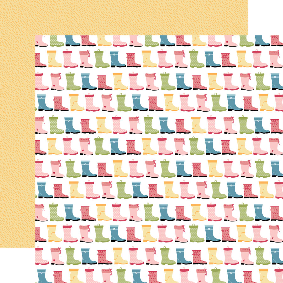 In Full Bloom: Put On Your Rainboots 12x12 Patterned Paper