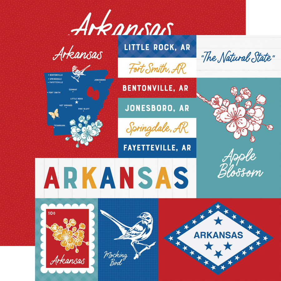 Our United States: Arksansas 12x12 Patterned Paper