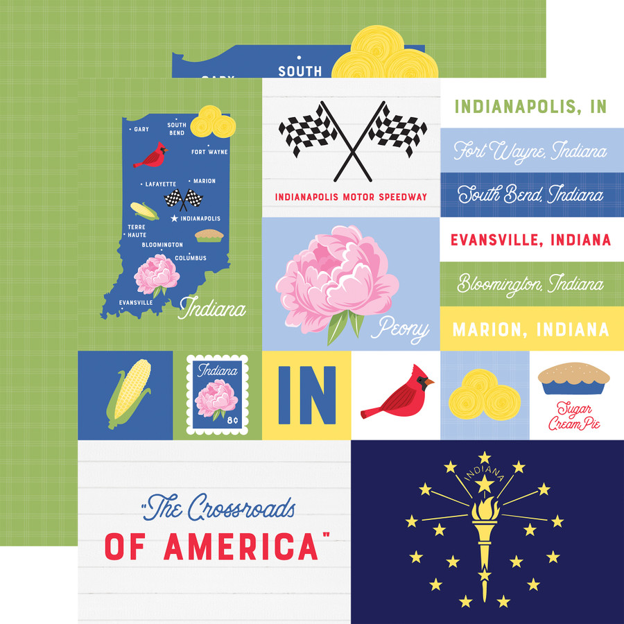 Our United States: Indiana 12x12 Patterned Paper