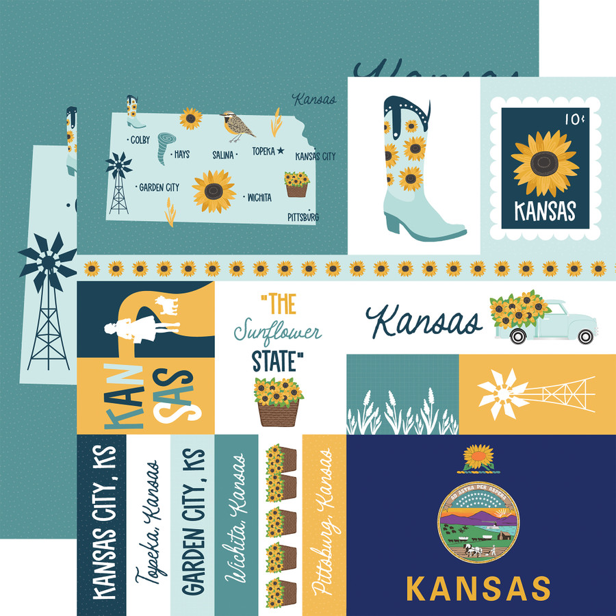 Our United States: Kansas 12x12 Patterned Paper