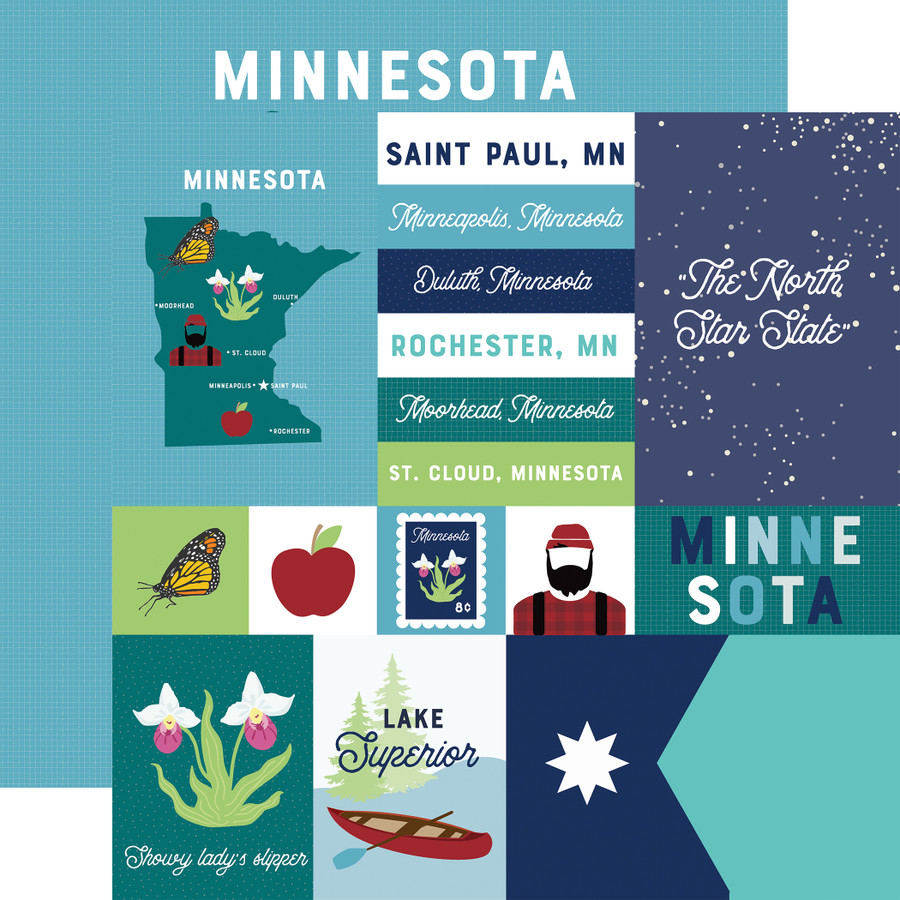 Our United States: Minnesota 12x12 Patterned Paper