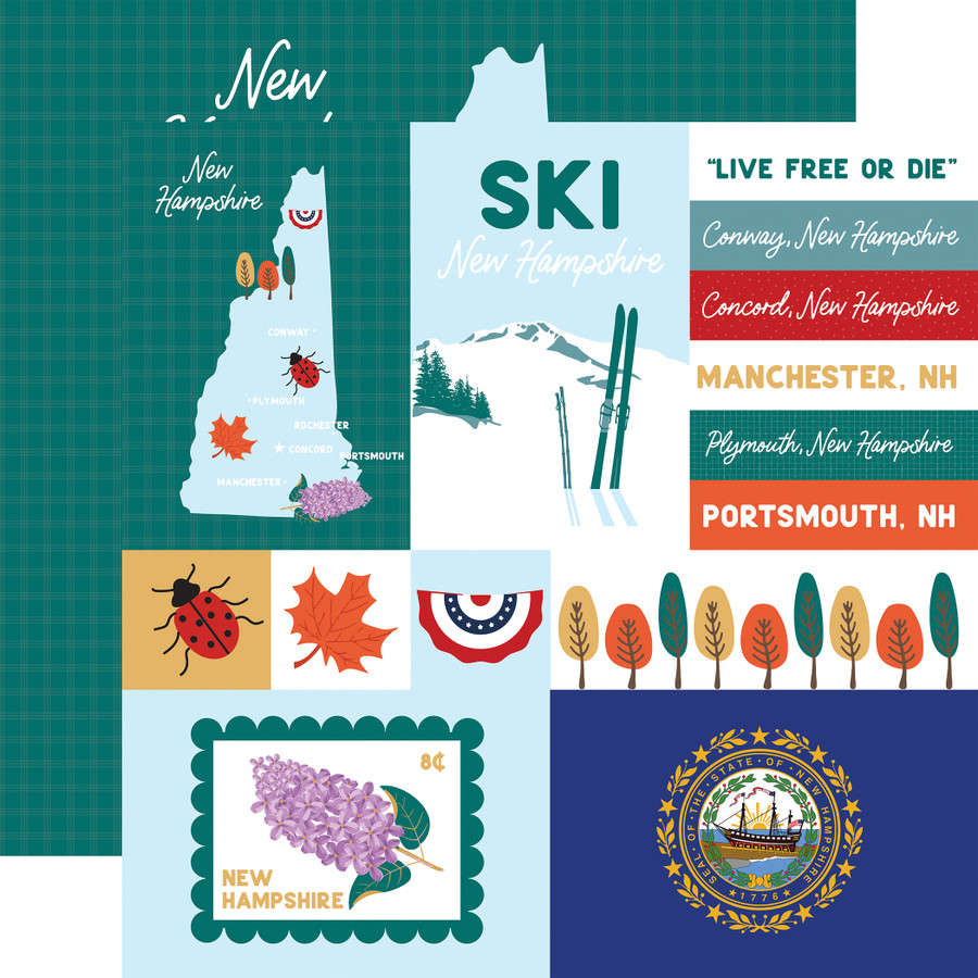 Our United States: New Hampshire 12x12 Patterned Paper