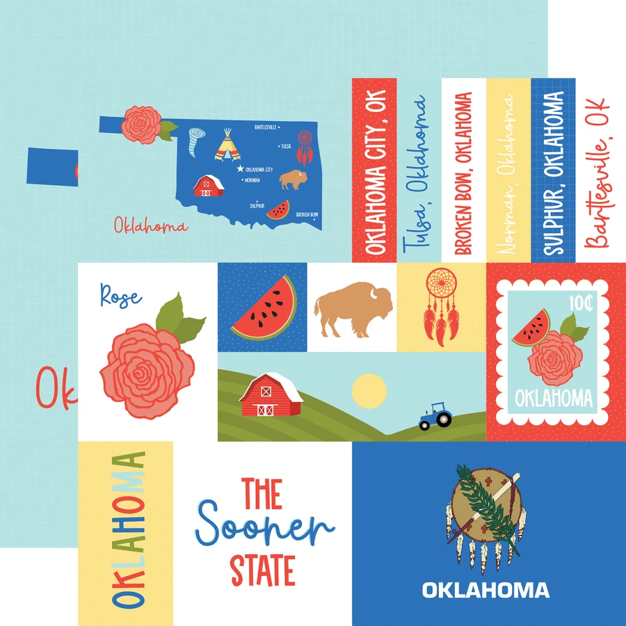 Our United States: Oklahoma 12x12 Patterned Paper