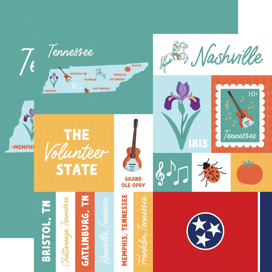 Our United States: Tennessee 12x12 Patterned Paper