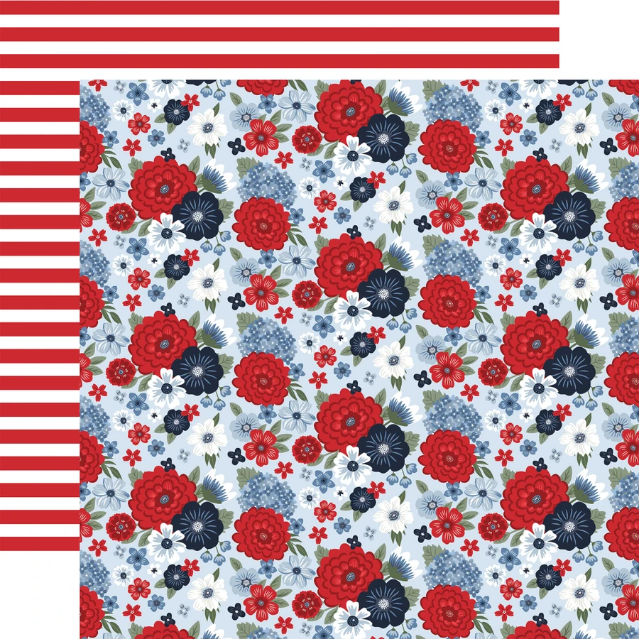 All American: The Fourth Floral  12x12 Patterned Paper
