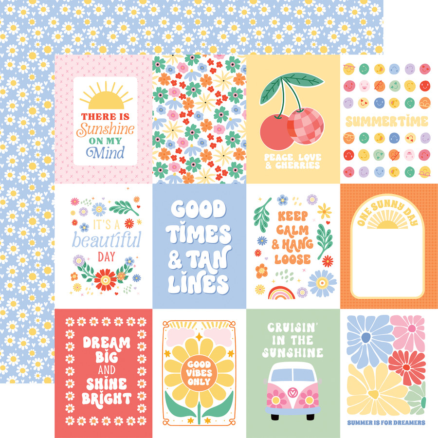 Our Groovy Summer: 3x4 Journaling Cards 12x12 Patterned Paper