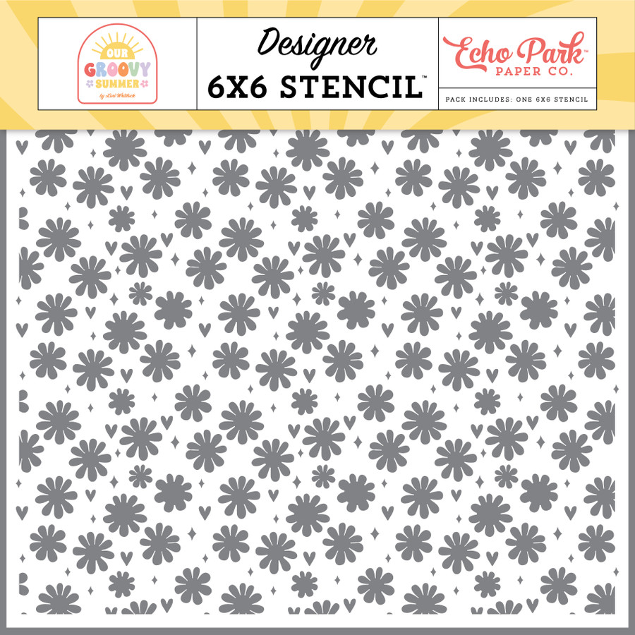 Our Groovy Summer: Sparkly Floral Hearts Stencil