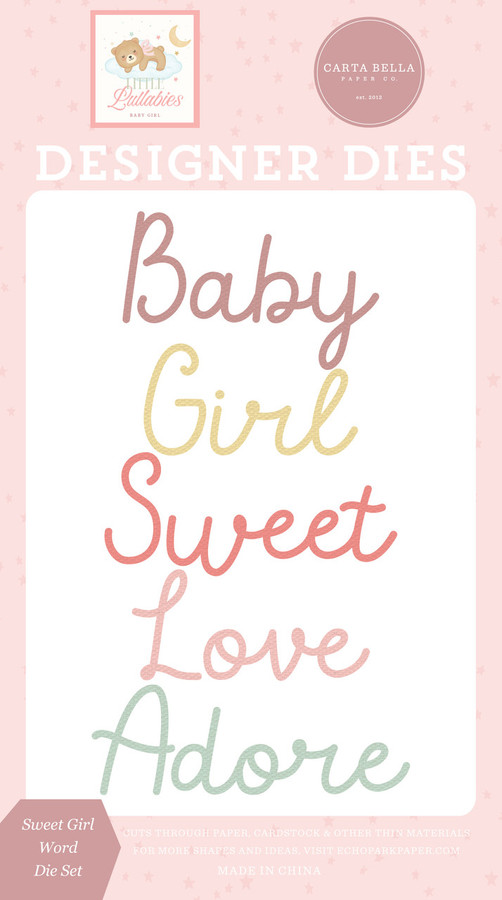 Little Lullabies - Baby Girl: Sweet Girl Word Small Die Set
