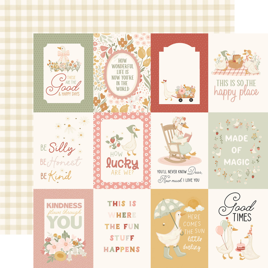 Silly Goose: 3x4 Journaling Cards 12x12 Patterned Paper