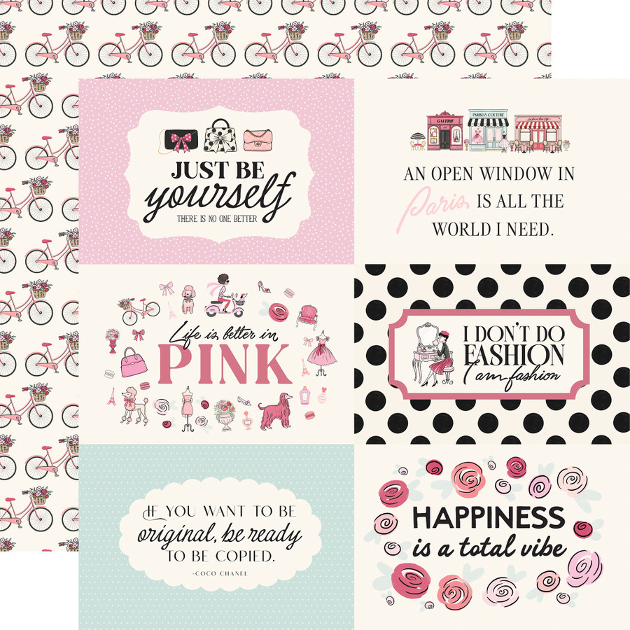 French Girl: 6x4 Journaling Cards 12x12 Patterned Paper