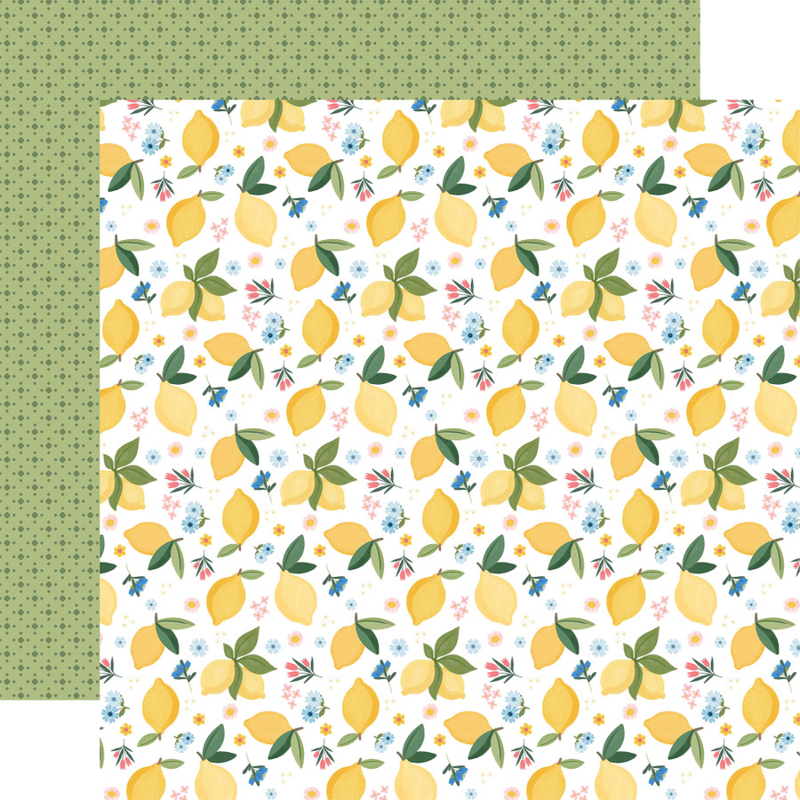 Lemonade: Squeeze The Day Lemons 12x12 Patterned Paper