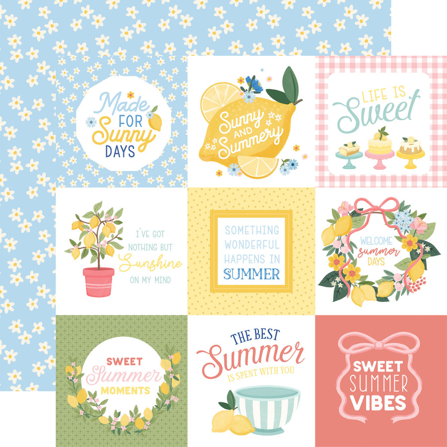 Lemonade: 4x4 Journaling Cards 12x12 Patterned Paper