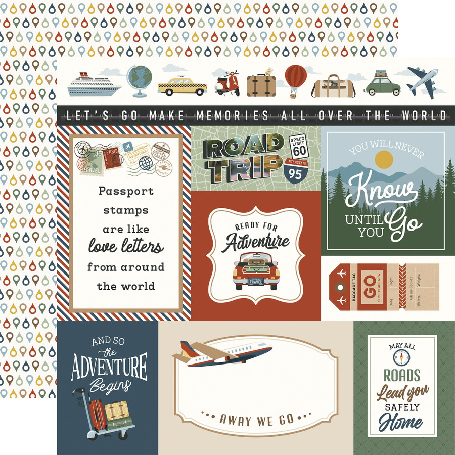 It's Time To Travel: Multi Journaling Cards 12x12 Patterned Paper