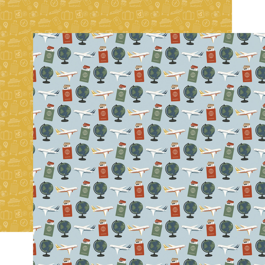 It's Time To Travel: Time To Fly 12x12 Patterned Paper