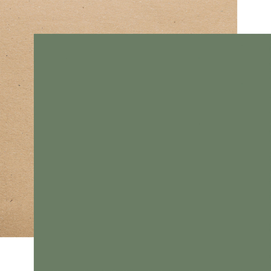 It's Time To Travel: Dk. Green / Kraft 12x12 Coordinating Solid Paper
