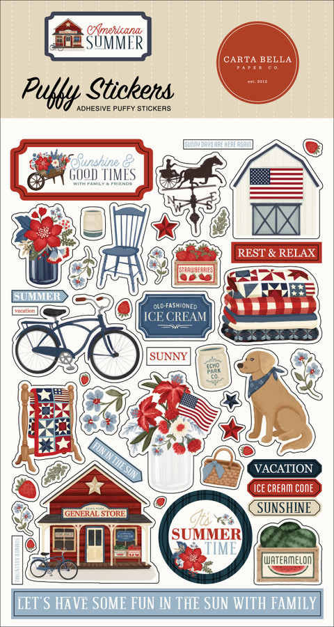 Americana Summer Puffy Stickers